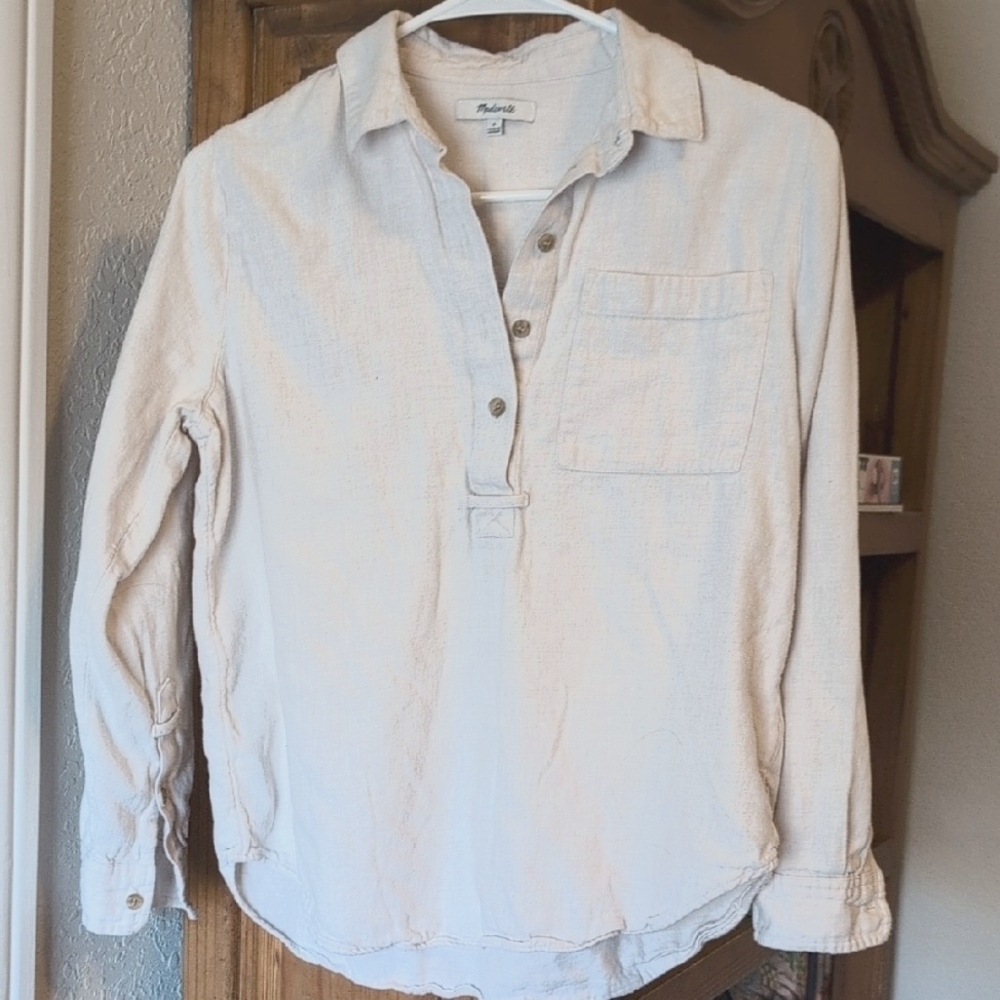 Madewell Flannel Classic Ex-Boyfriend Popover Shirt